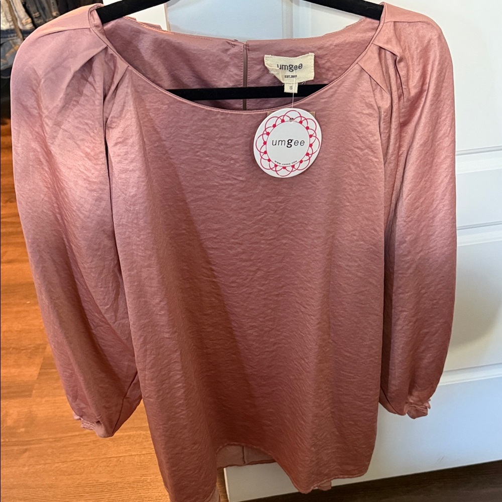 Umgee Mauve Blouse with 3/4 Sleeves